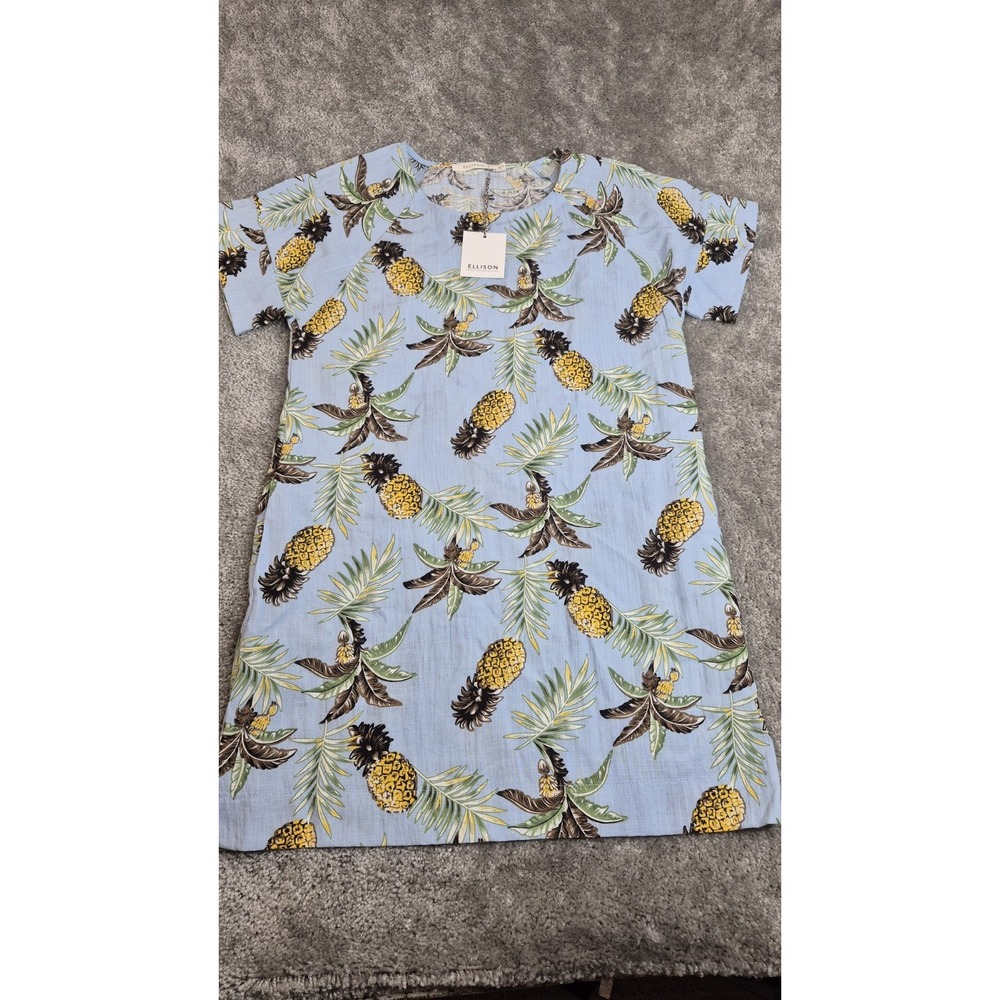 NEW Ellison Anthropologie Women's Tropical Print Tunic Size‎ Medium Pineapple